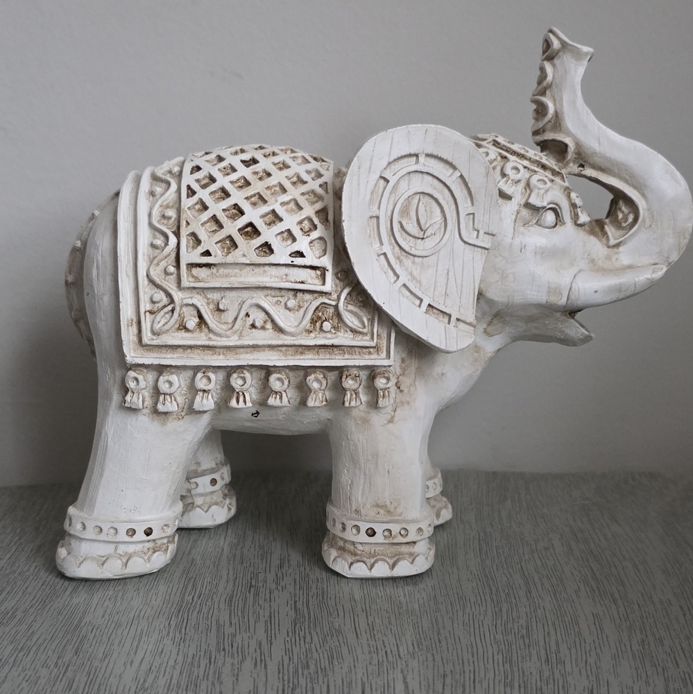 Handcrafted Indian White Elephant Sculpture